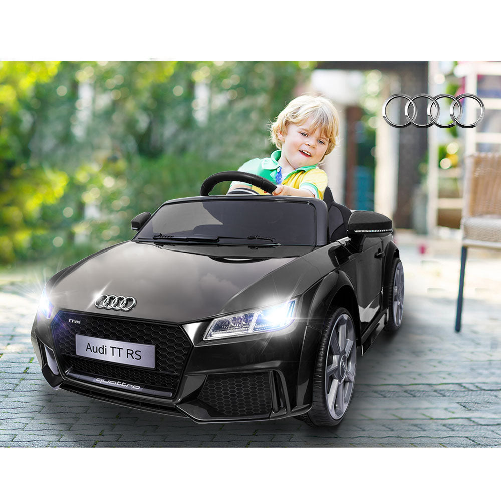 Kids Ride On Car Audi Licensed TT RS Black-Baby & Kids > Ride on Cars, Go-karts & Bikes-PEROZ Accessories