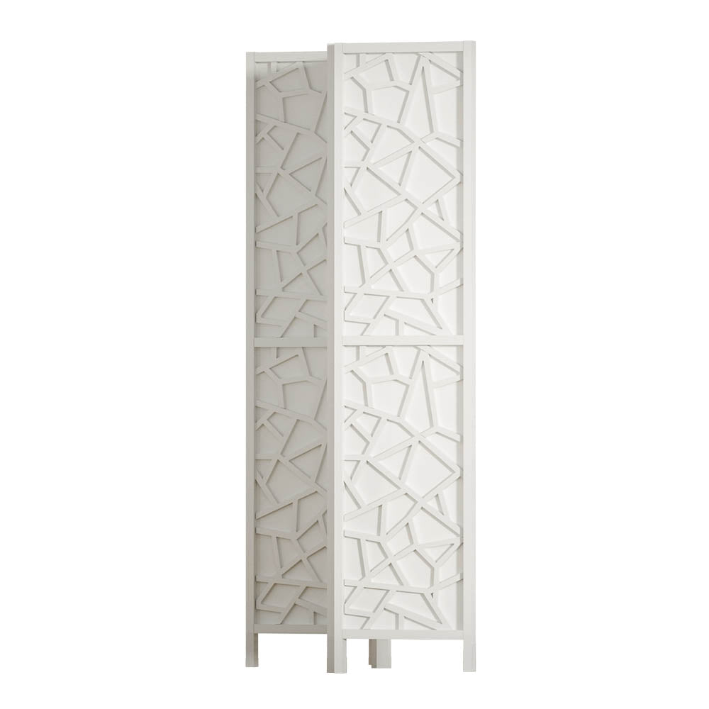 Artiss Clover Room Divider Screen Privacy Wood Dividers Stand 3 Panel White-Furniture > Living Room - Peroz Australia - Image - 4