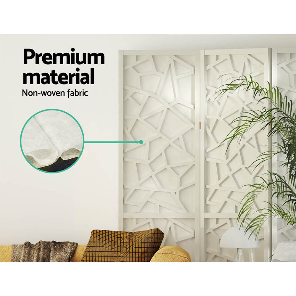 Artiss Clover Room Divider Screen Privacy Wood Dividers Stand 3 Panel White-Furniture > Living Room - Peroz Australia - Image - 7