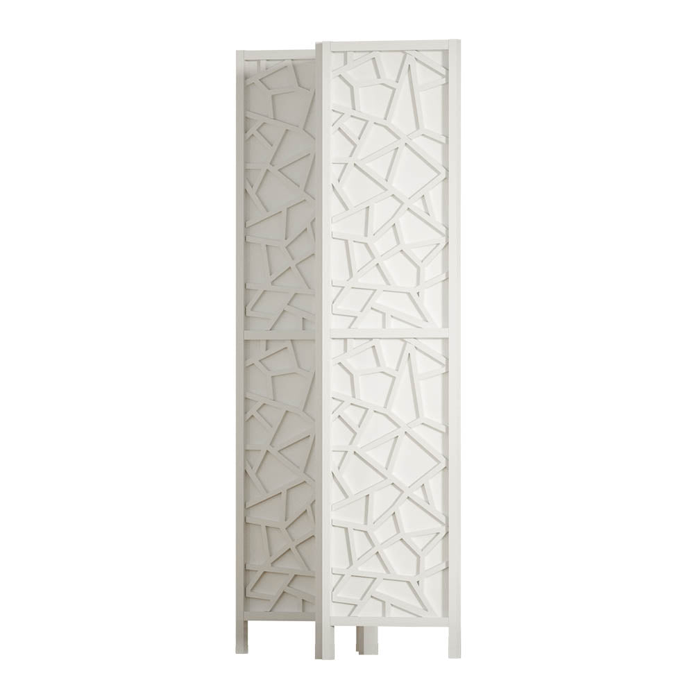 Artiss Clover Room Divider Screen Privacy Wood Dividers Stand 4 Panel White-Furniture > Living Room - Peroz Australia - Image - 4