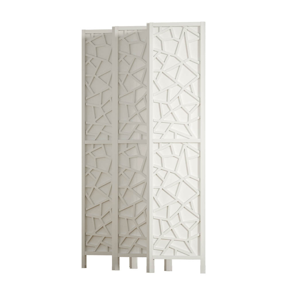 Artiss Clover Room Divider Screen Privacy Wood Dividers Stand 6 Panel White-Furniture > Living Room - Peroz Australia - Image - 4