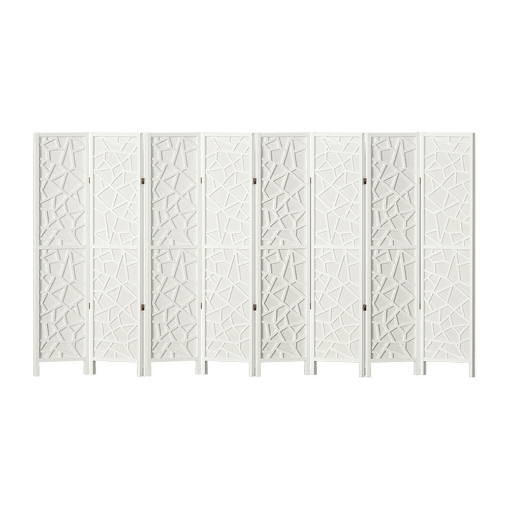 Artiss Clover Room Divider Screen Privacy Wood Dividers Stand 8 Panel White-Furniture > Living Room - Peroz Australia - Image - 1