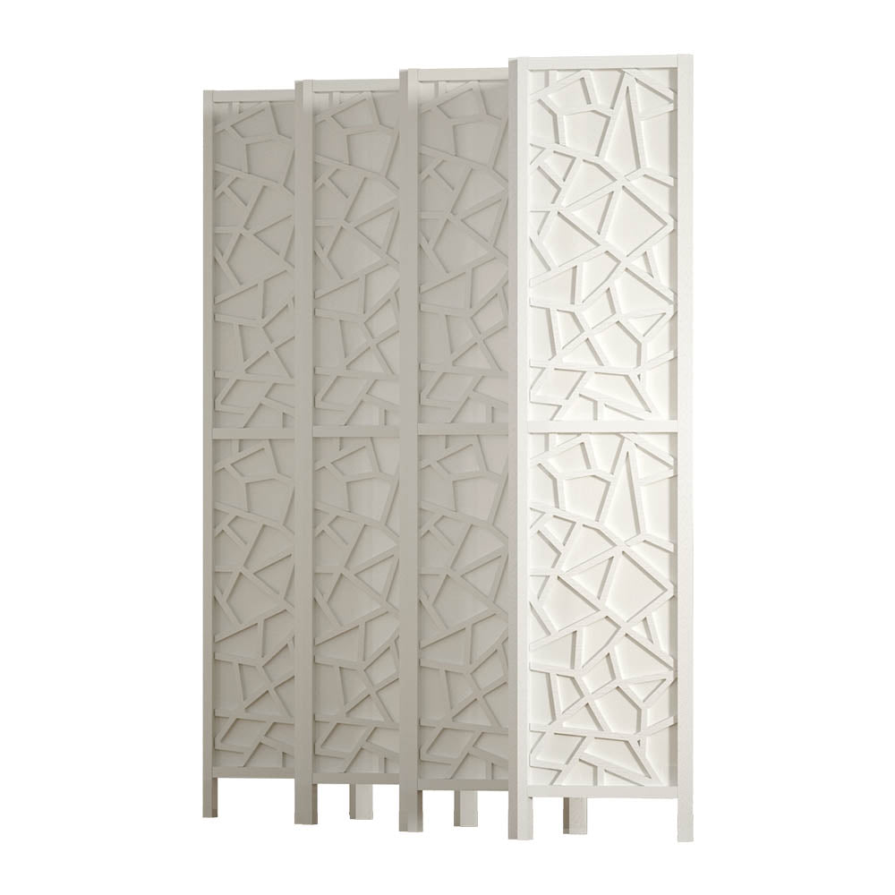 Artiss Clover Room Divider Screen Privacy Wood Dividers Stand 8 Panel White-Furniture > Living Room - Peroz Australia - Image - 4