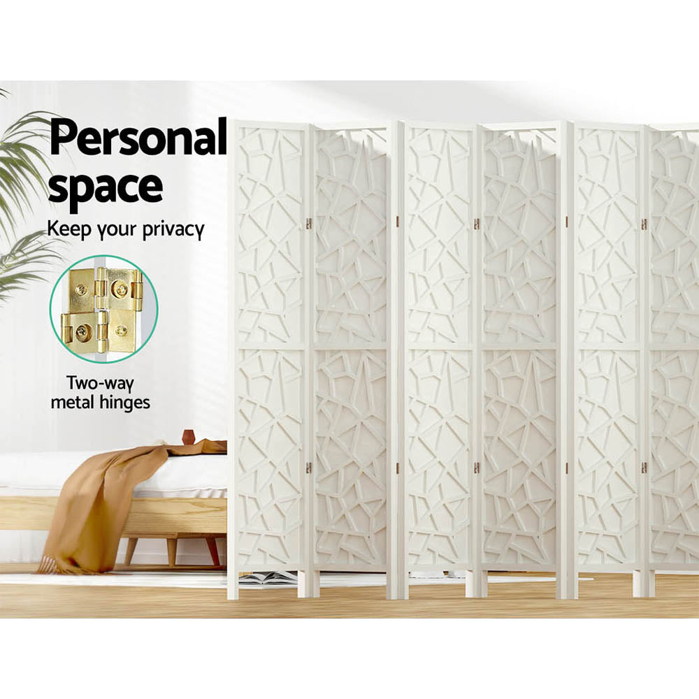 Artiss Clover Room Divider Screen Privacy Wood Dividers Stand 8 Panel White-Furniture > Living Room - Peroz Australia - Image - 5