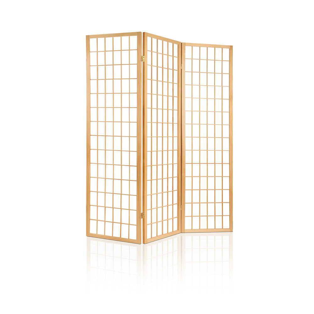 Artiss Room Divider Screen Wood Timber Dividers Fold Stand Wide Beige 3 Panel-Furniture > Living Room - Peroz Australia - Image - 1