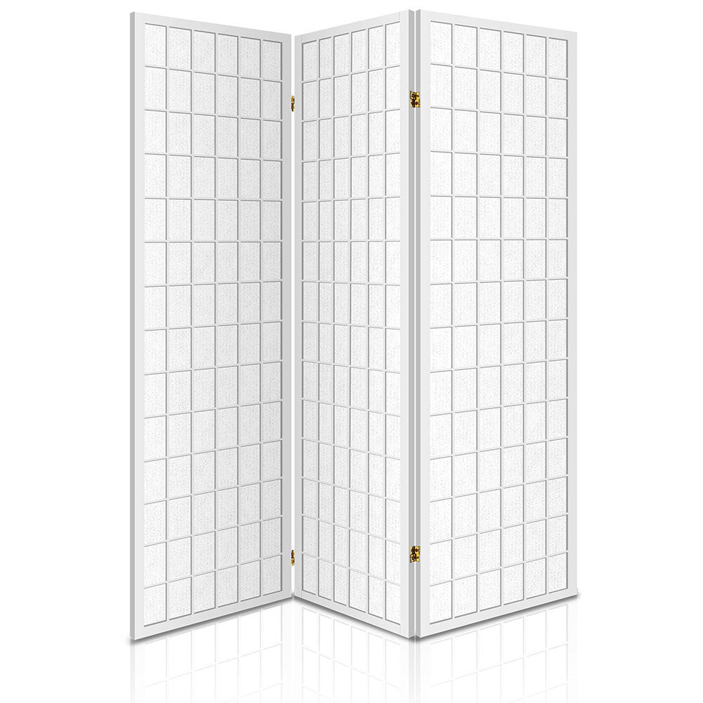 Artiss Room Divider Screen Wood Timber Dividers Fold Stand Wide White 3 Panel-Furniture > Living Room - Peroz Australia - Image - 1