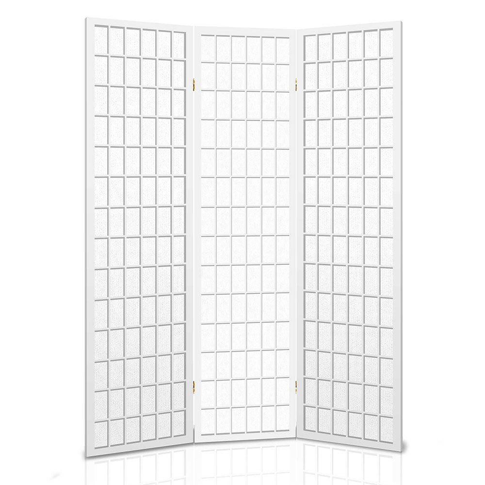 Artiss Room Divider Screen Wood Timber Dividers Fold Stand Wide White 3 Panel-Furniture > Living Room - Peroz Australia - Image - 4