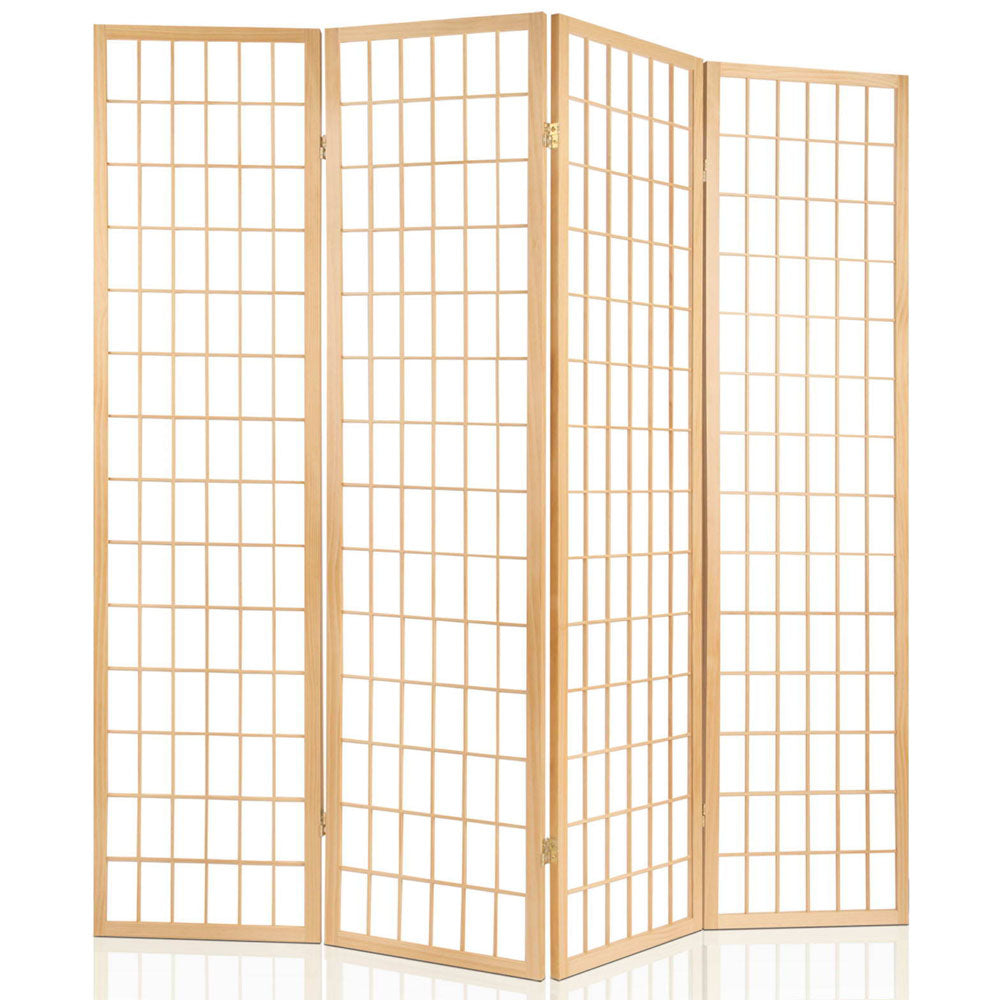 Artiss Room Divider Screen Wood Timber Dividers Fold Stand Wide Beige 6 Panel-Furniture > Living Room - Peroz Australia - Image - 3