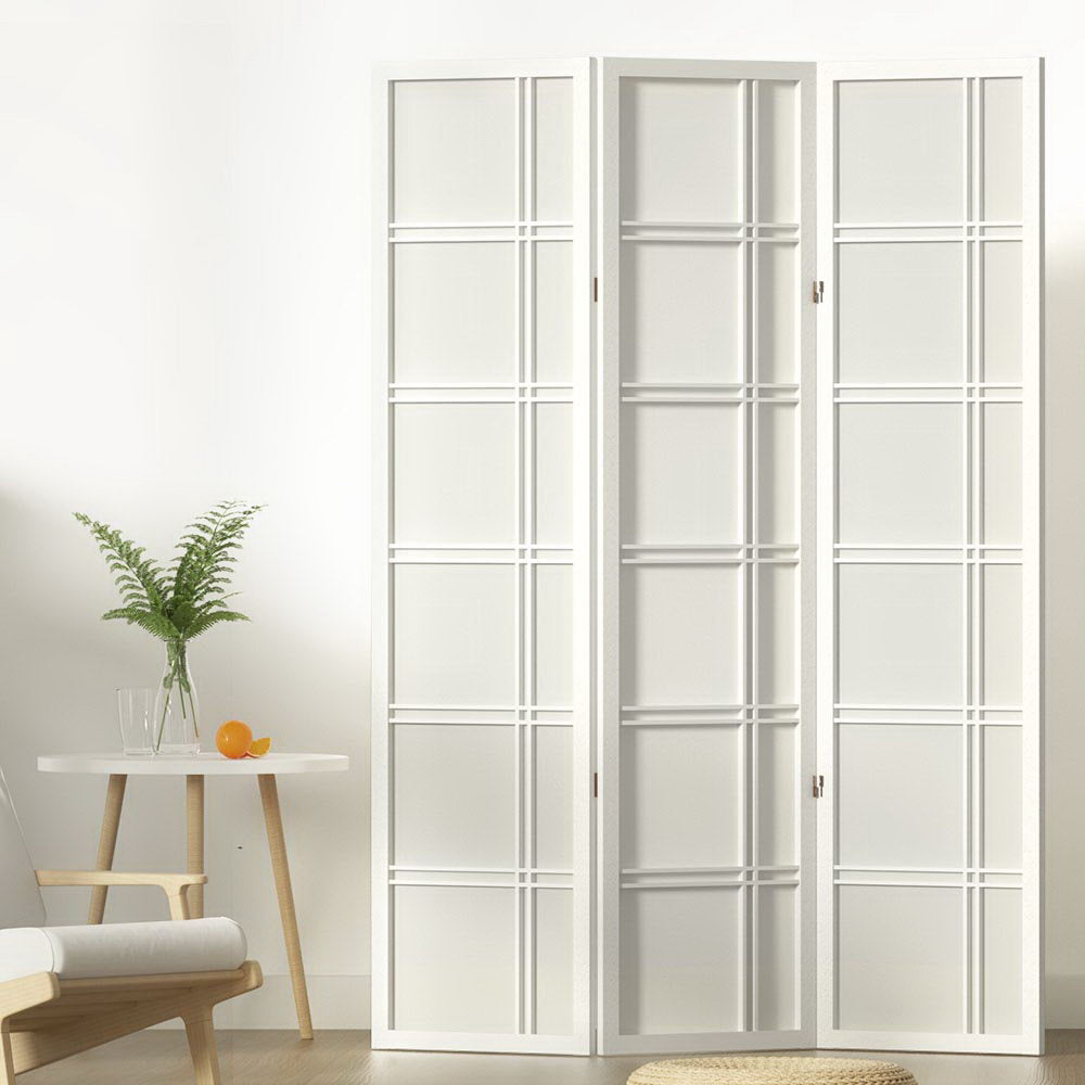 Artiss Room Divider Screen Privacy Wood Dividers Stand 3 Panel Nova White-Furniture > Living Room - Peroz Australia - Image - 8