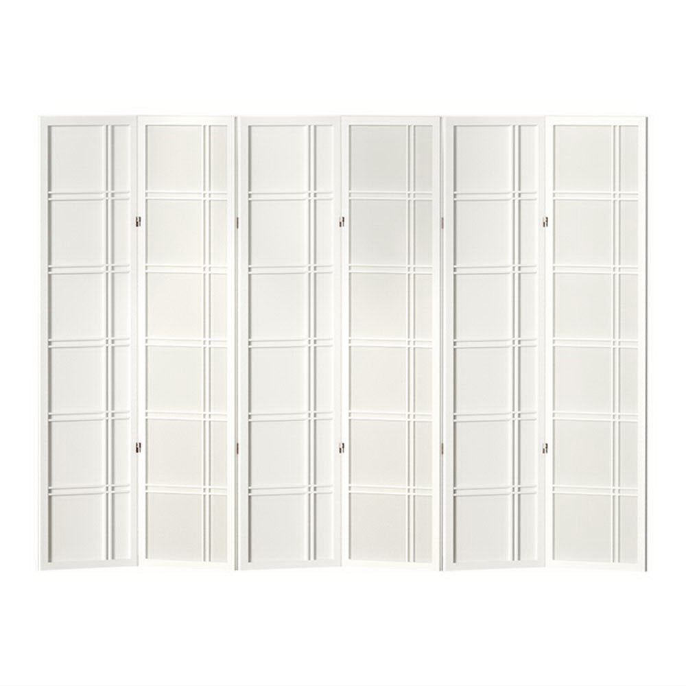 Artiss Room Divider Screen Privacy Wood Dividers Stand 6 Panel Nova White-Furniture > Living Room - Peroz Australia - Image - 1