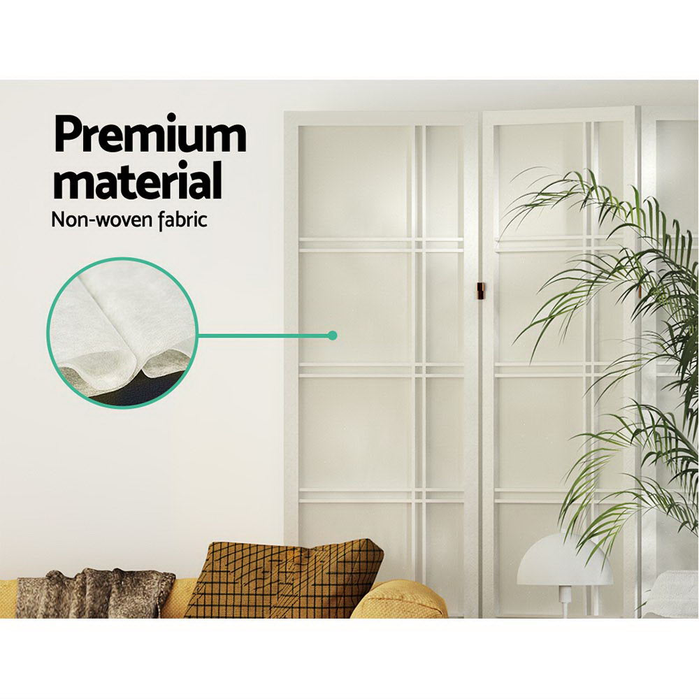 Artiss Room Divider Screen Privacy Wood Dividers Stand 6 Panel Nova White-Furniture > Living Room - Peroz Australia - Image - 7
