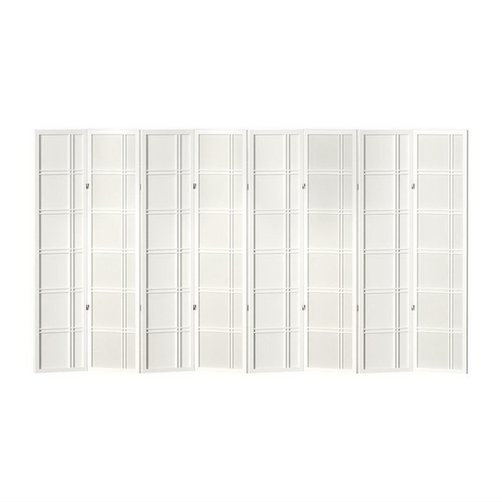 Artiss Room Divider Screen Privacy Wood Dividers Stand 8 Panel Nova White-Furniture > Living Room - Peroz Australia - Image - 1