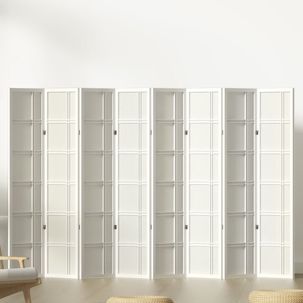 Artiss Room Divider Screen Privacy Wood Dividers Stand 8 Panel Nova White-Furniture > Living Room - Peroz Australia - Image - 8