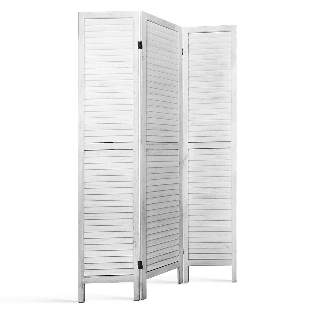 Artiss 3 Panel Room Divider Screen Privacy Wood Dividers Timber Stand White-Furniture > Living Room - Peroz Australia - Image - 4