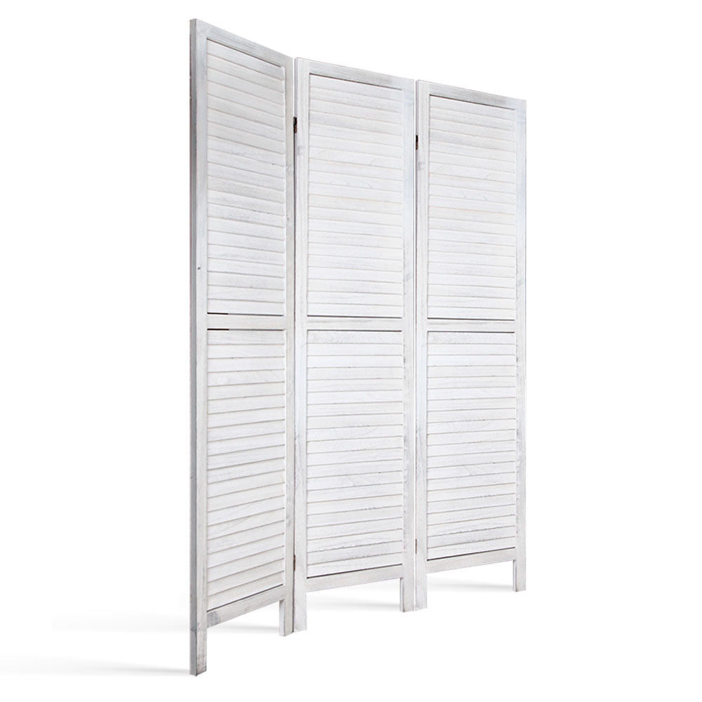 Artiss 3 Panel Room Divider Screen Privacy Wood Dividers Timber Stand White-Furniture > Living Room - Peroz Australia - Image - 5