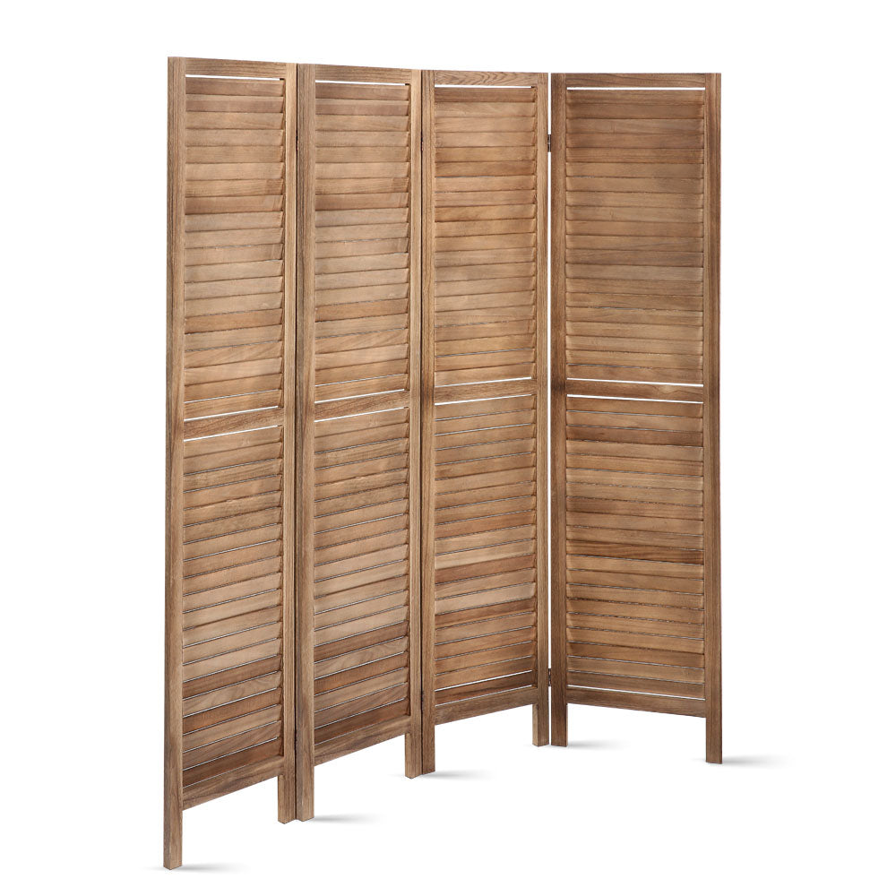 Artiss Room Divider Privacy Screen Foldable Partition Stand 4 Panel Brown-Furniture > Living Room - Peroz Australia - Image - 6