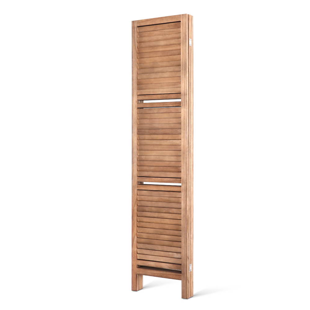 Artiss Room Divider Privacy Screen Foldable Partition Stand 4 Panel Brown-Furniture > Living Room - Peroz Australia - Image - 4
