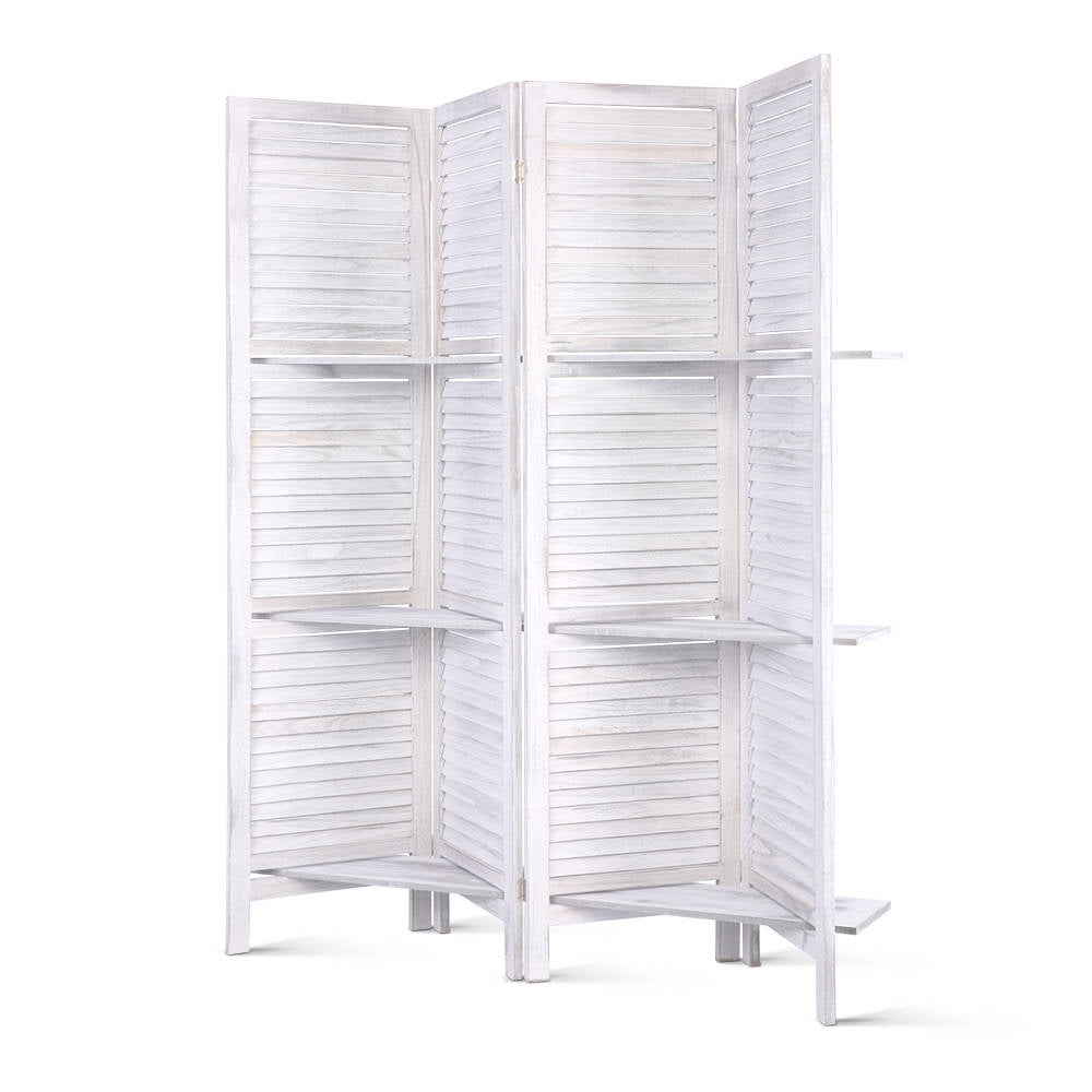 Artiss Room Divider Privacy Screen Foldable Partition Stand 4 Panel White-Furniture > Living Room - Peroz Australia - Image - 1
