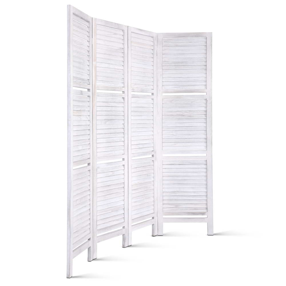 Artiss Room Divider Privacy Screen Foldable Partition Stand 4 Panel White-Furniture > Living Room - Peroz Australia - Image - 3