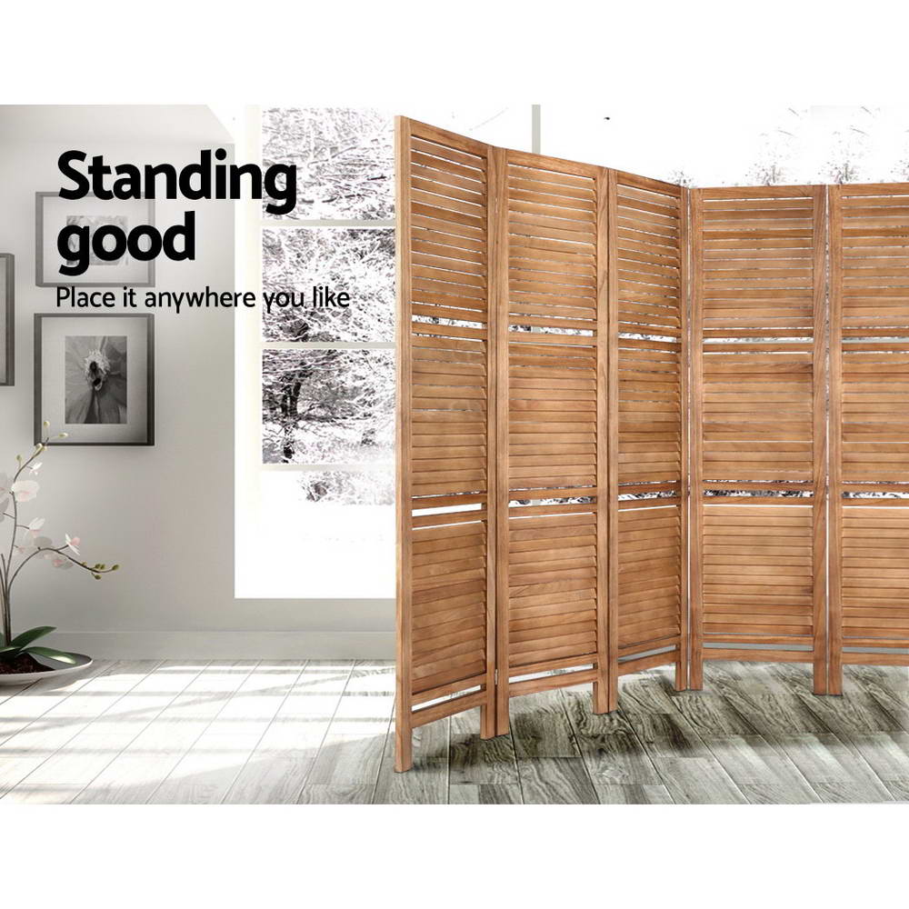 Artiss Room Divider Screen 8 Panel Privacy Dividers Shelf Wooden Timber Stand-Furniture > Living Room - Peroz Australia - Image - 5