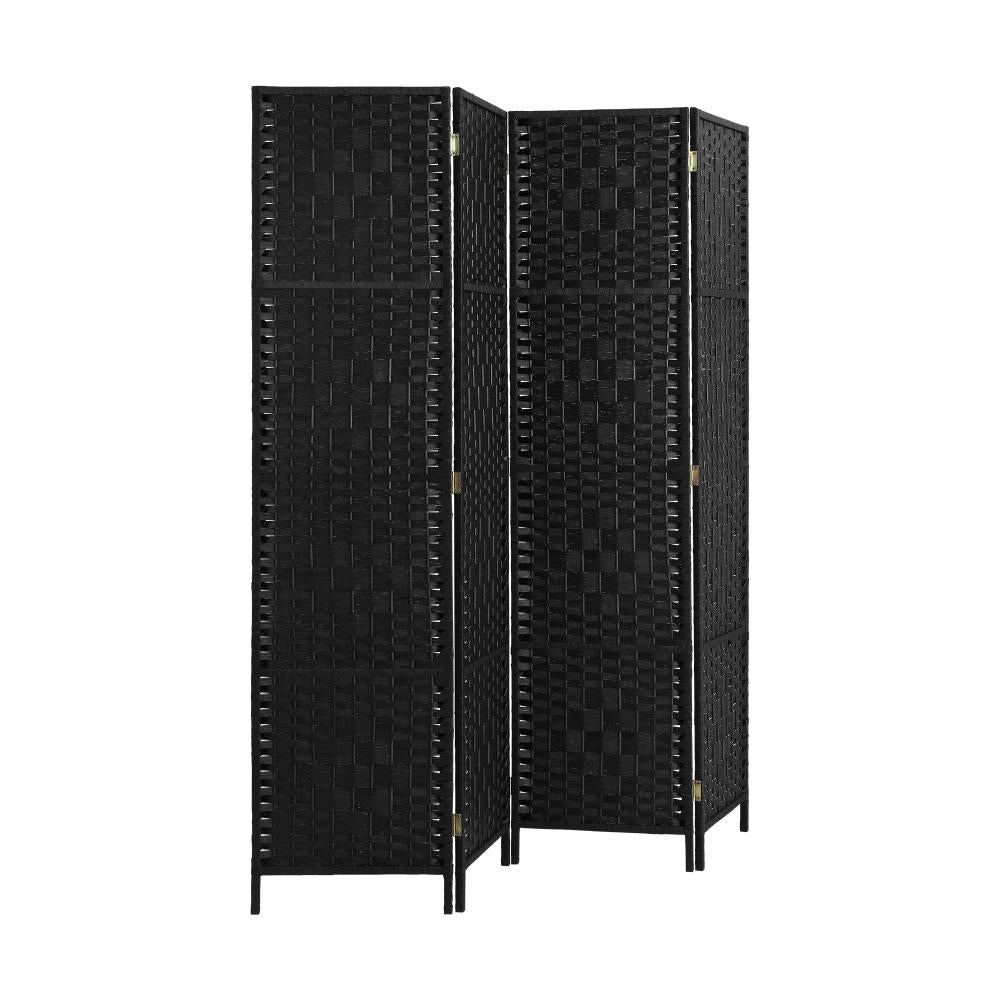 Oikiture 4 Panel Room Divider Privacy Screen Black-Room Divider-PEROZ Accessories
