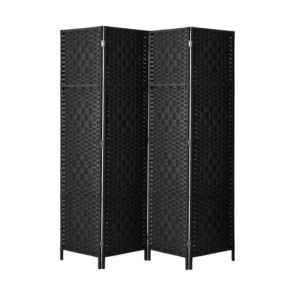 Oikiture 4 Panel Room Divider Privacy Screen Black-Room Divider-PEROZ Accessories