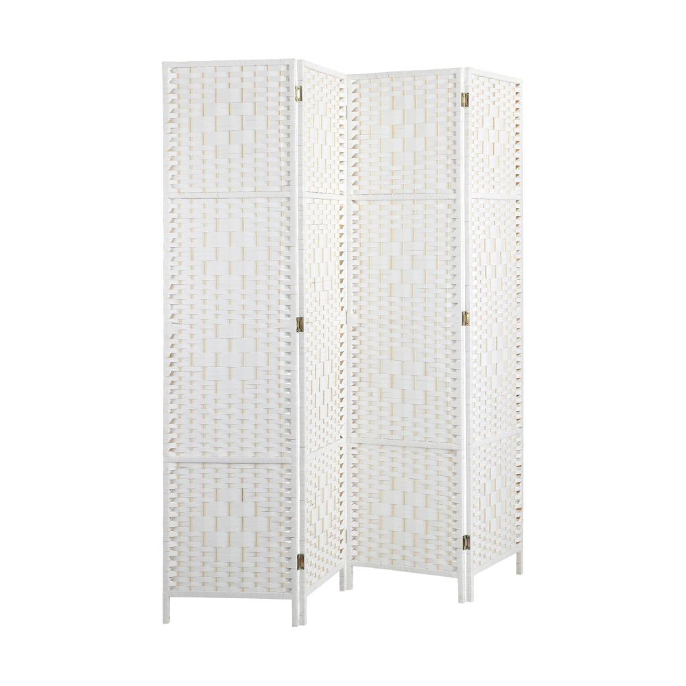 Oikiture 4 Panel Room Divider Privacy Screen White-Room Divider-PEROZ Accessories