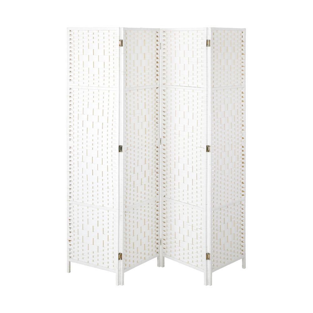 Oikiture 4 Panel Room Divider Privacy Screen White-Room Divider-PEROZ Accessories