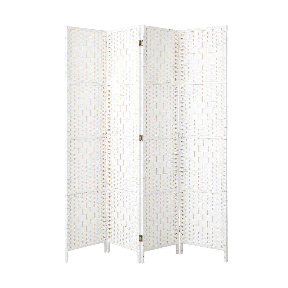 Oikiture 4 Panel Room Divider Privacy Screen White-Room Divider-PEROZ Accessories