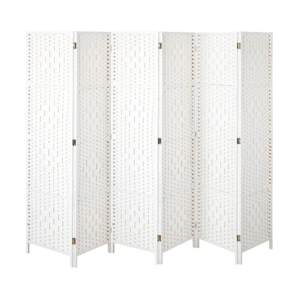 Oikiture 6 Panel Room Divider Privacy Screen White-Room Divider-PEROZ Accessories