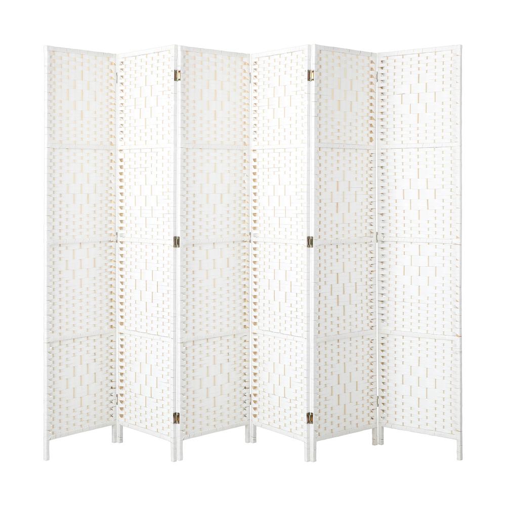 Oikiture 6 Panel Room Divider Privacy Screen White-Room Divider-PEROZ Accessories