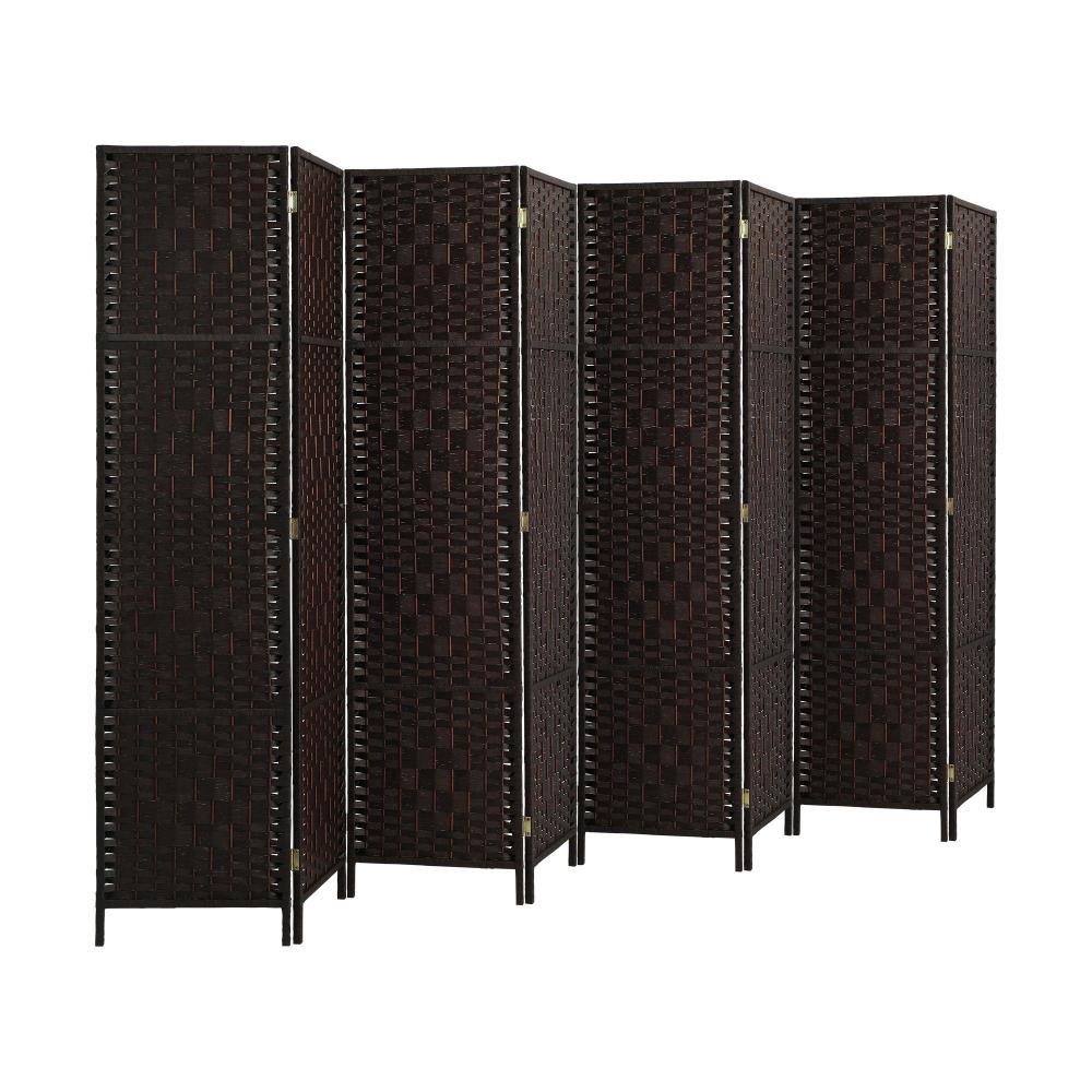 Oikiture 8 Panel Room Divider Privacy Screen Brown-Room Divider-PEROZ Accessories