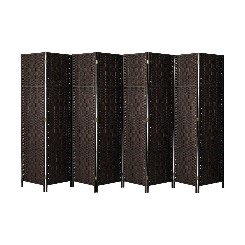 Oikiture 8 Panel Room Divider Privacy Screen Brown-Room Divider-PEROZ Accessories