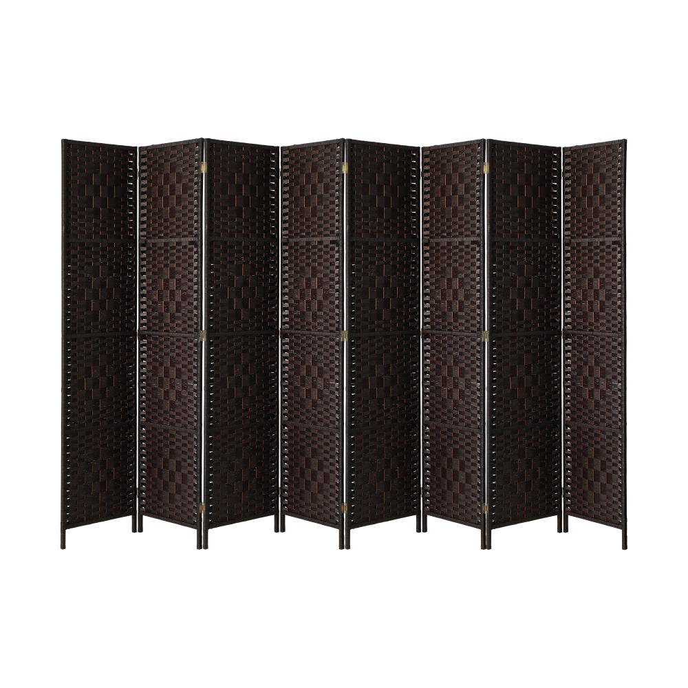 Oikiture 8 Panel Room Divider Privacy Screen Brown-Room Divider-PEROZ Accessories