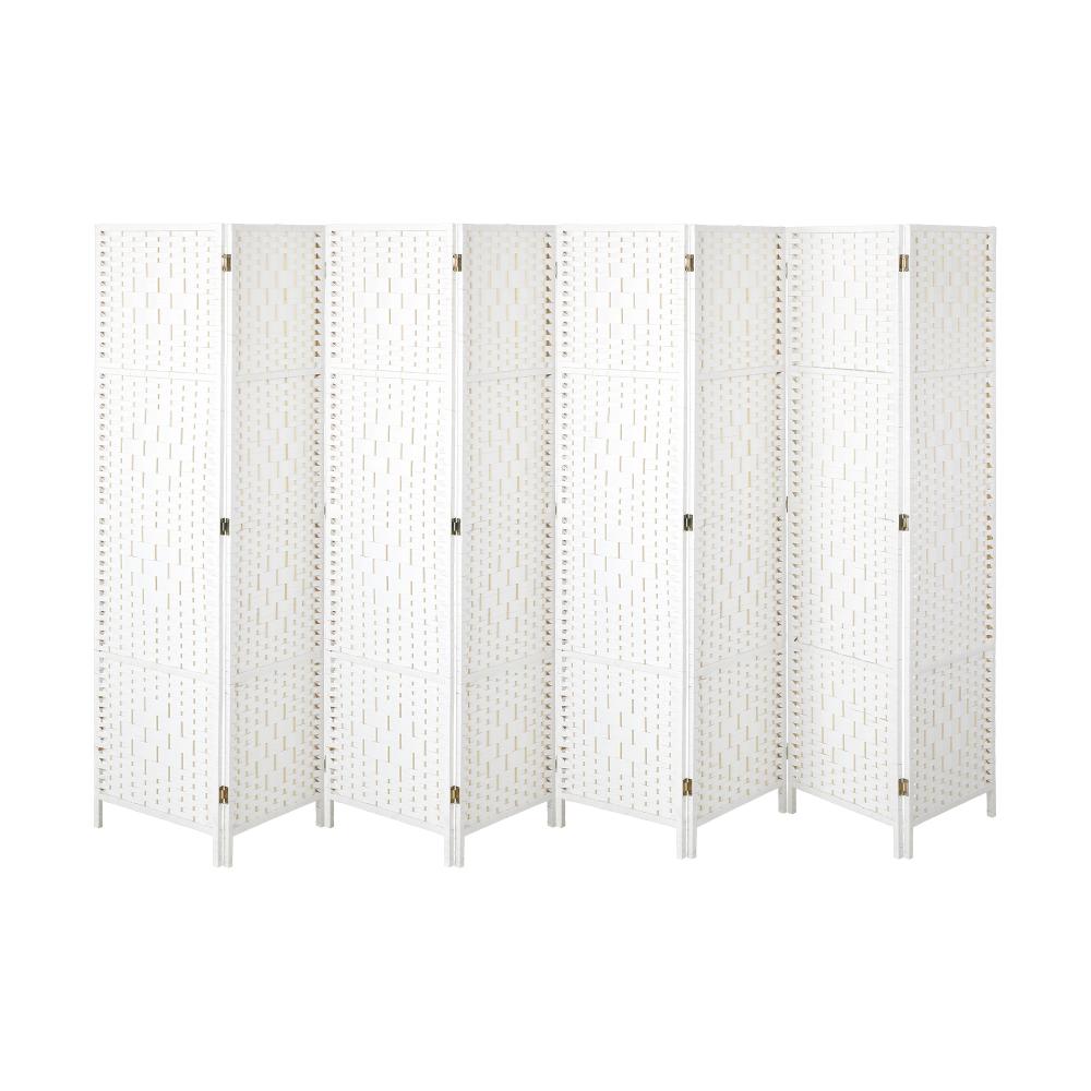 Oikiture 8 Panel Room Divider Privacy Screen White-Room Divider-PEROZ Accessories