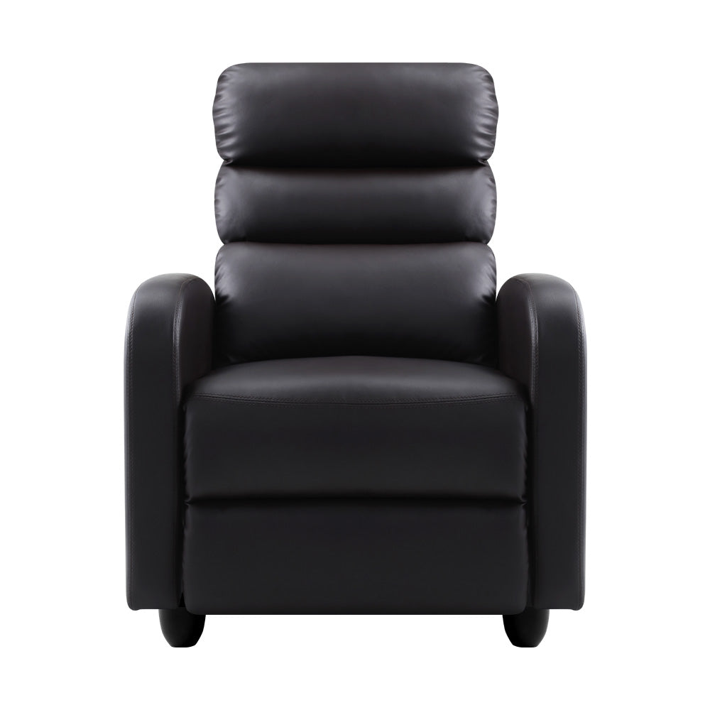 Artiss Luxury Recliner Chair Chairs Lounge Armchair Sofa Leather Cover Brown-Furniture > Living Room - Peroz Australia - Image - 3