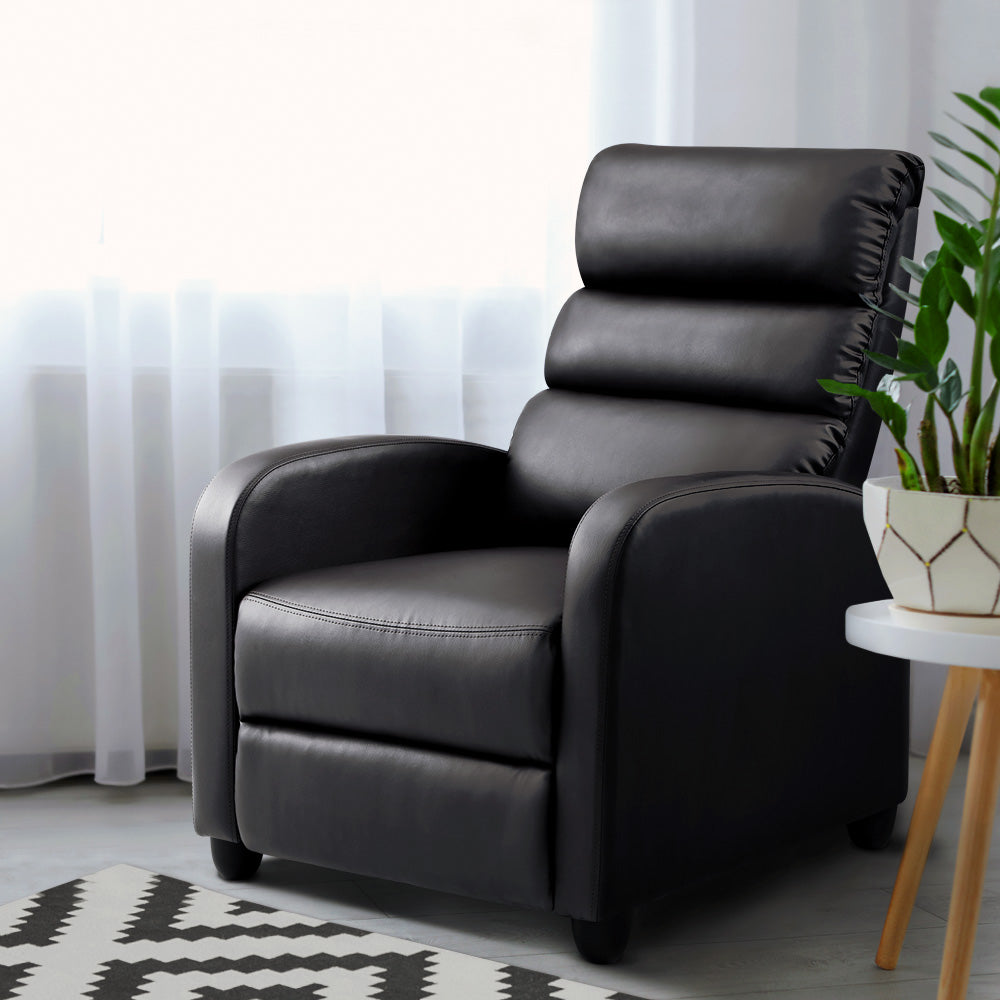Artiss Luxury Recliner Chair Chairs Lounge Armchair Sofa Leather Cover Brown-Furniture > Living Room - Peroz Australia - Image - 8