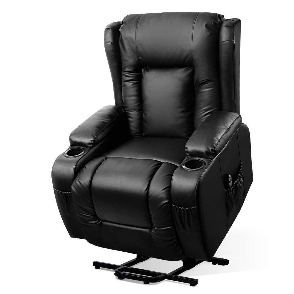 Artiss Electric Recliner Chair Lift Heated Massage Chairs Lounge Sofa Leather-Health & Beauty > Massage-PEROZ Accessories