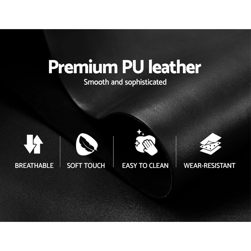 Artiss Recliner Chair Armchair Luxury Single Lounge Sofa Couch Leather Black-Furniture > Living Room - Peroz Australia - Image - 6