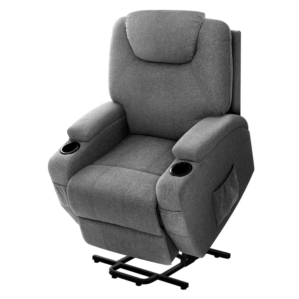 Artiss Electric Massage Chair Recliner Sofa Lift Motor Armchair Heating Fabric-Health & Beauty > Massage - Peroz Australia - Image - 1