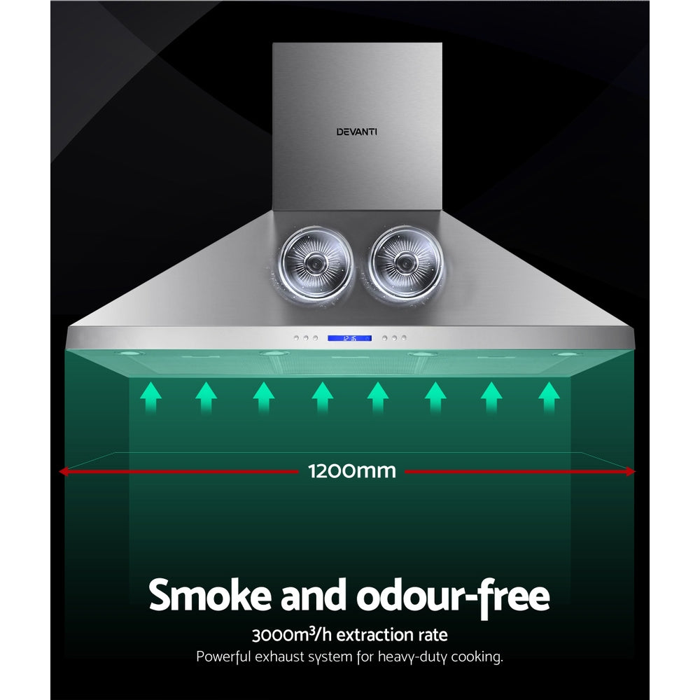 Devanti 1200mm Commercial BBQ Rangehood - Silver-Appliances > Kitchen Appliances-PEROZ Accessories