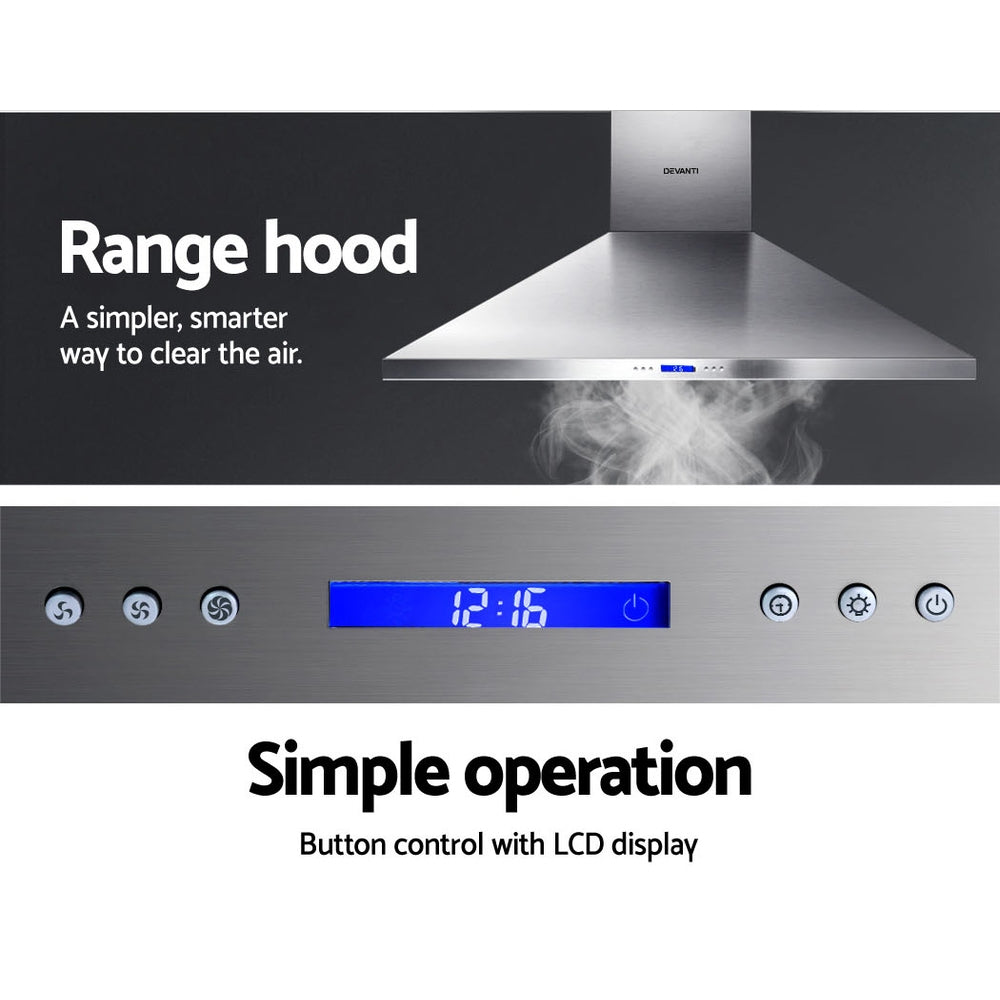 Devanti Range Hood Commercial Rangehood BBQ Hoods Kitchen Alfresco Canopy 1500mm-Appliances > Kitchen Appliances-PEROZ Accessories