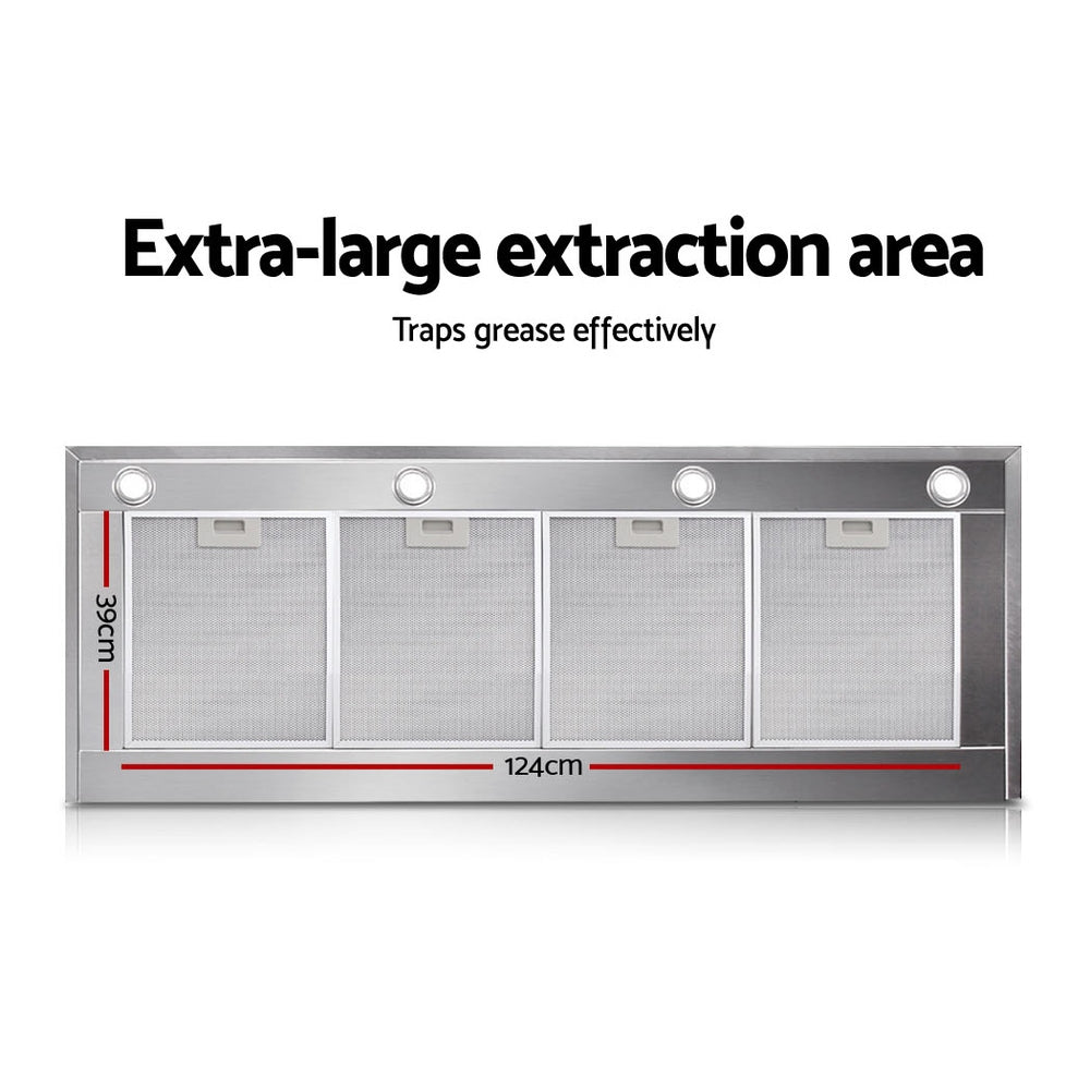 Devanti Range Hood Commercial Rangehood BBQ Hoods Kitchen Alfresco Canopy 1500mm-Appliances > Kitchen Appliances-PEROZ Accessories