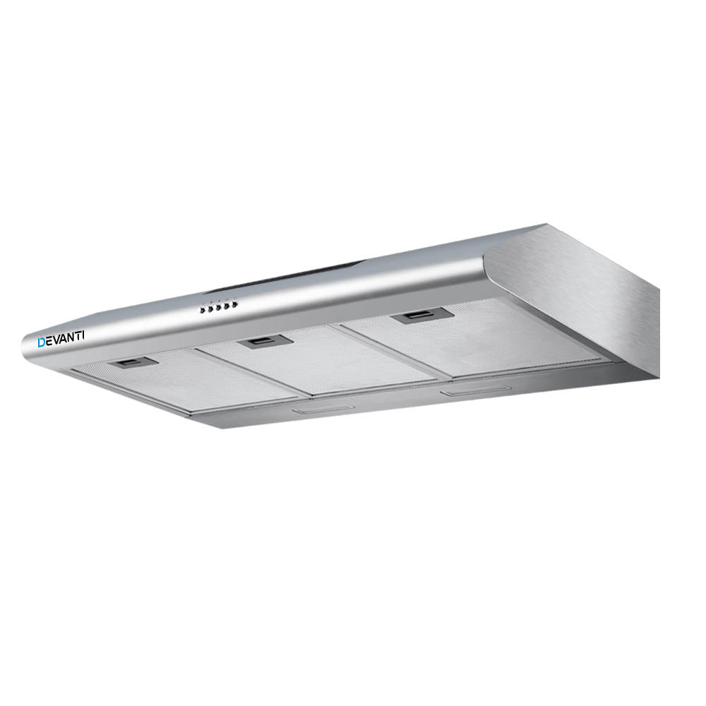 DEVANTI Fixed Range Hood Rangehood Stainless Steel Kitchen Canopy 90cm 900mm-Appliances > Kitchen Appliances-PEROZ Accessories
