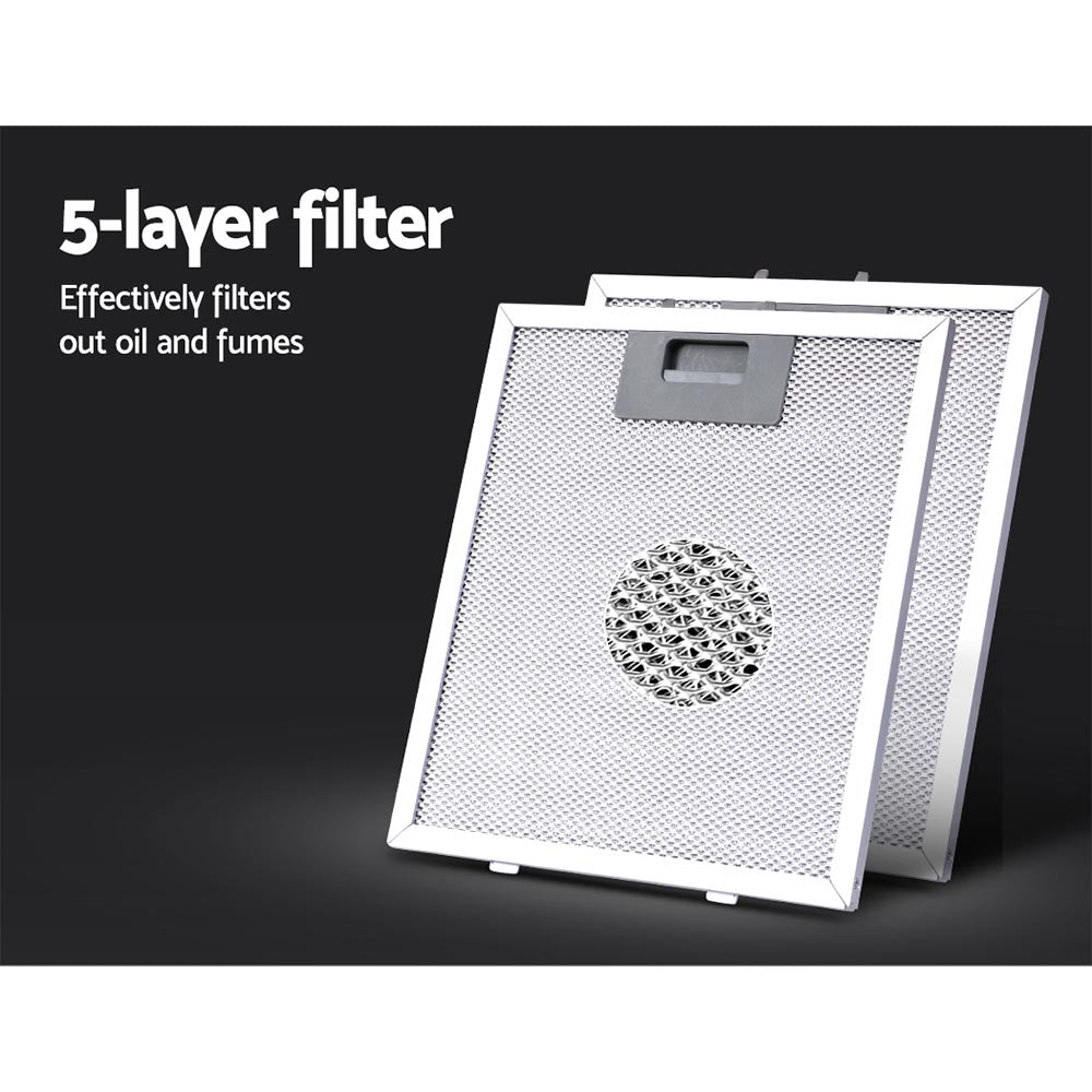 Devanti Range Hood 900mm Rangehood Kitchen Stainless Glass Canopy 90cm-Appliances > Kitchen Appliances-PEROZ Accessories