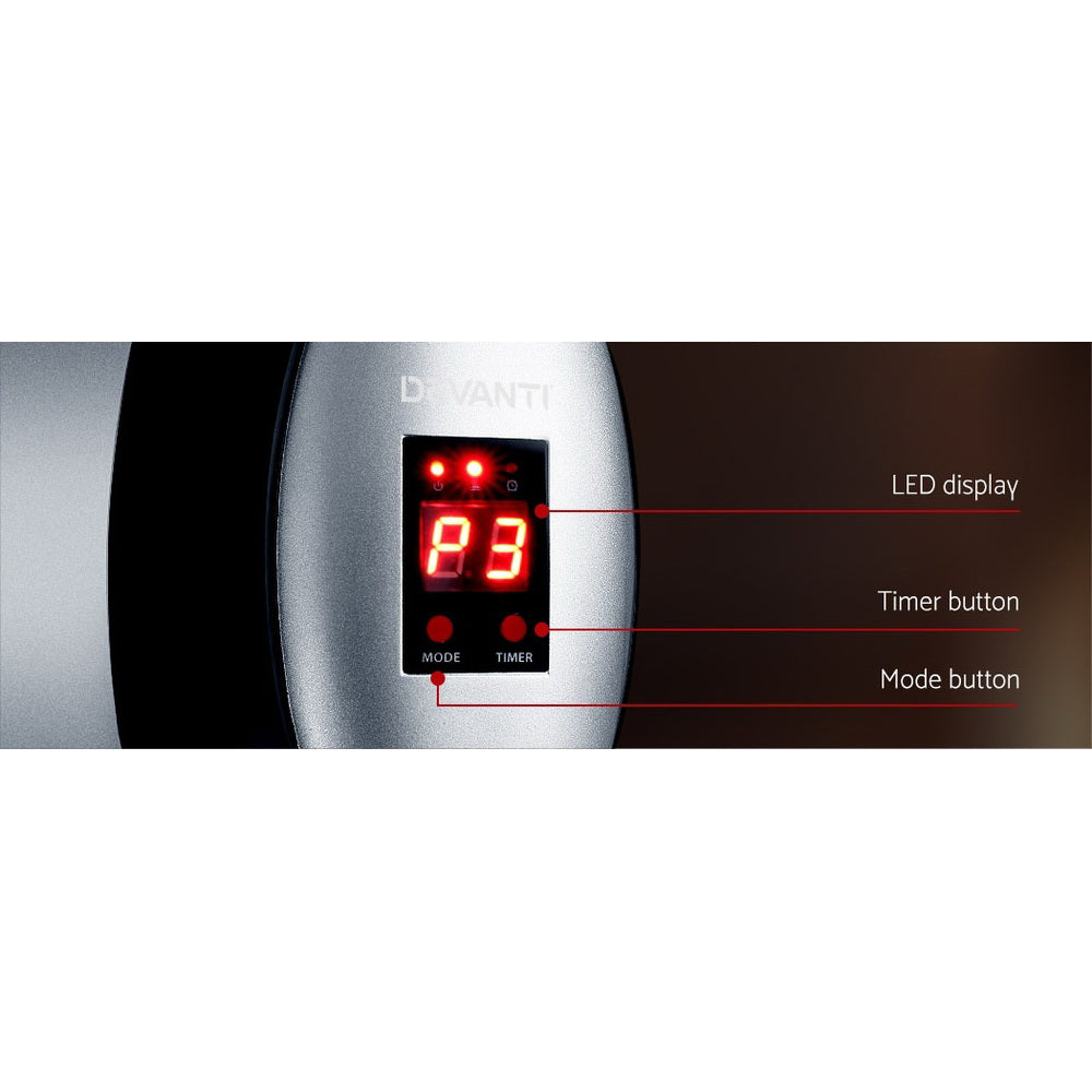 Devanti Electric Infrared Patio Heater Radiant Strip Indoor Outdoor Heaters Remote Control 1500W-Heaters-PEROZ Accessories