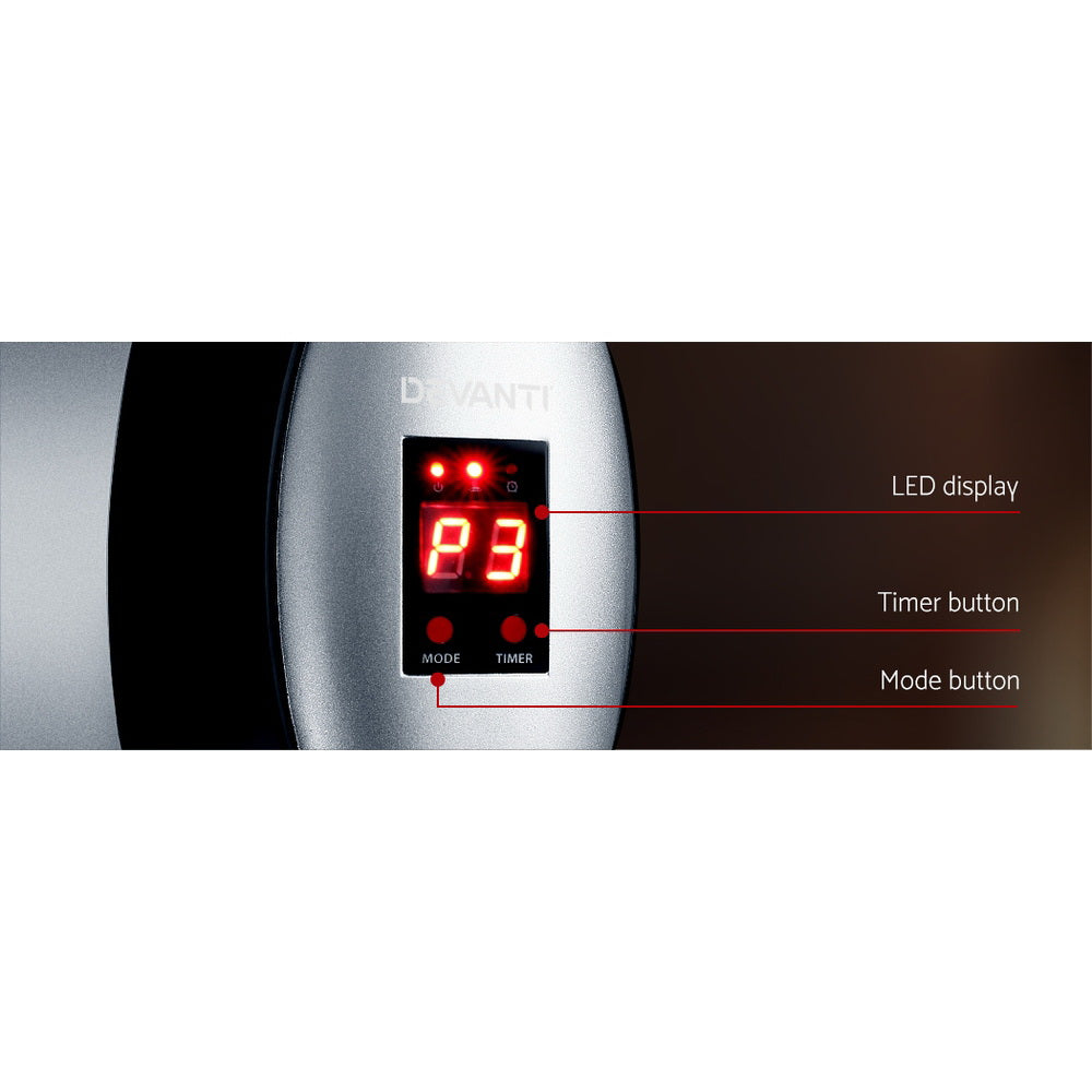 Devanti Electric Radiant Heater Patio Strip Heaters Infrared Indoor Outdoor Patio Remote Control 2000W-Heaters-PEROZ Accessories