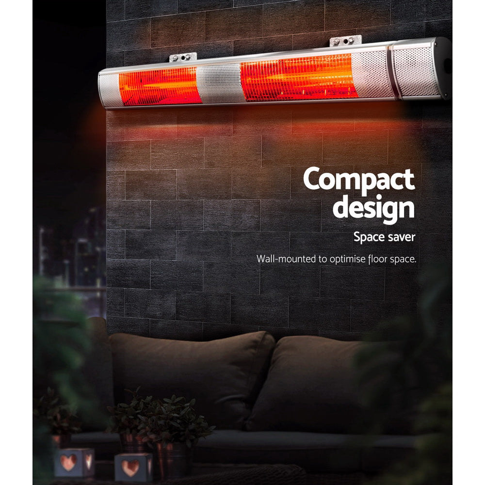 Devanti Electric Infrared Strip Heater Radiant Heaters Reamote control 3000W-Heaters-PEROZ Accessories