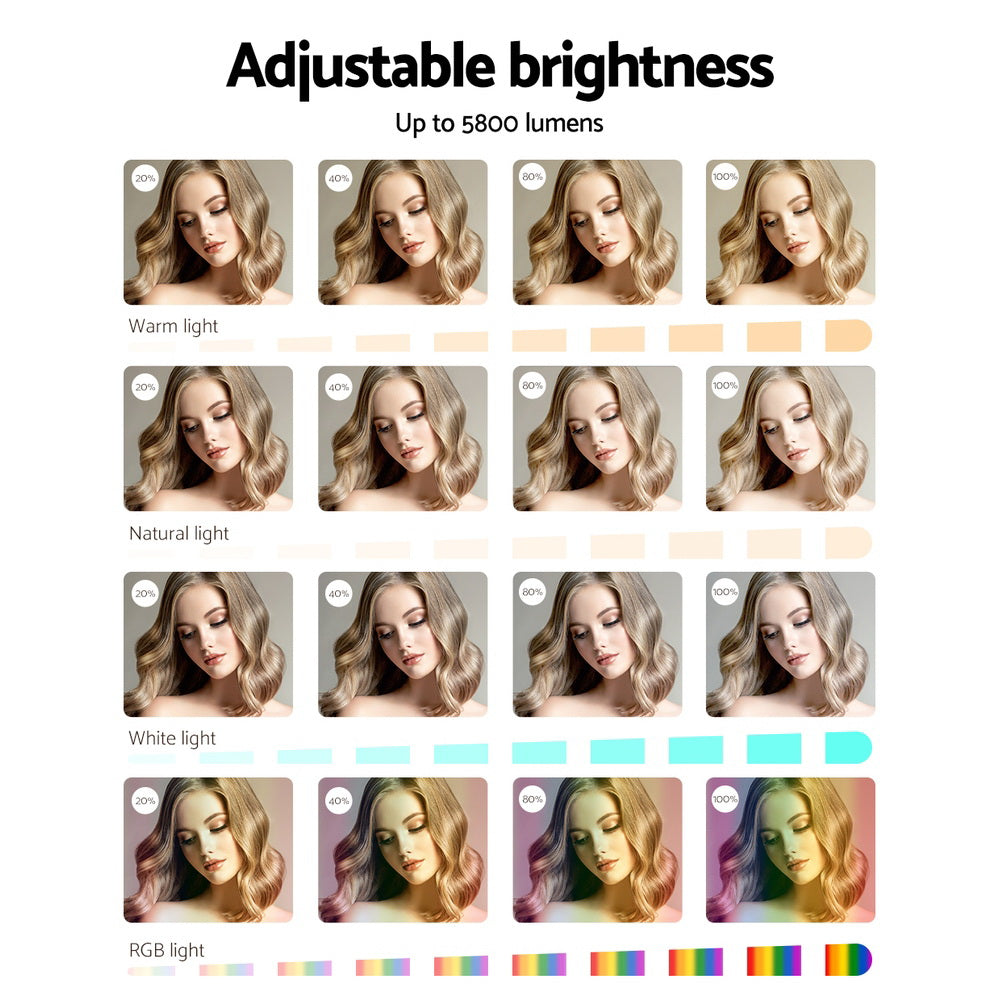 Embellir 10" LED Ring Light 5500K Dimmable Diva Diffuser With Stand Make Up Studio-Audio & Video > Photography-PEROZ Accessories
