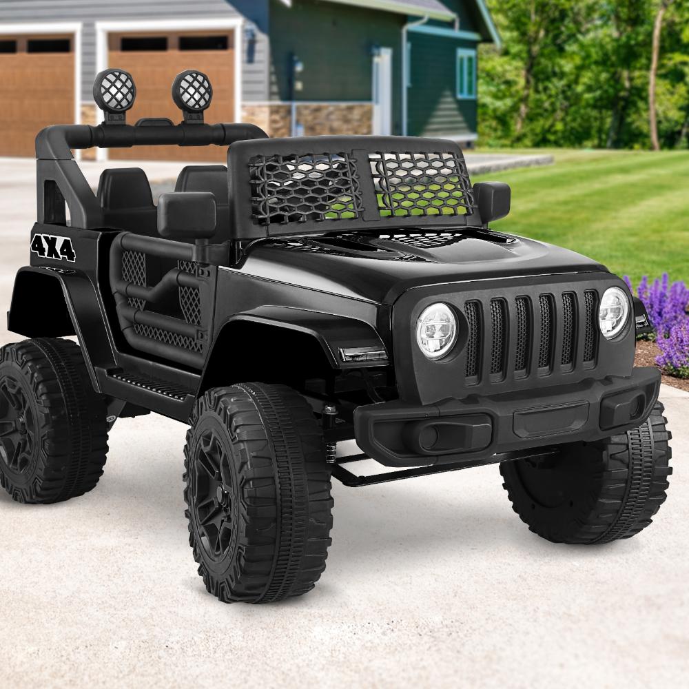 Mazam Jeep Kids Ride On Car with 12V Battery Twin Motors and Remote Control Black-Ride On Car-PEROZ Accessories